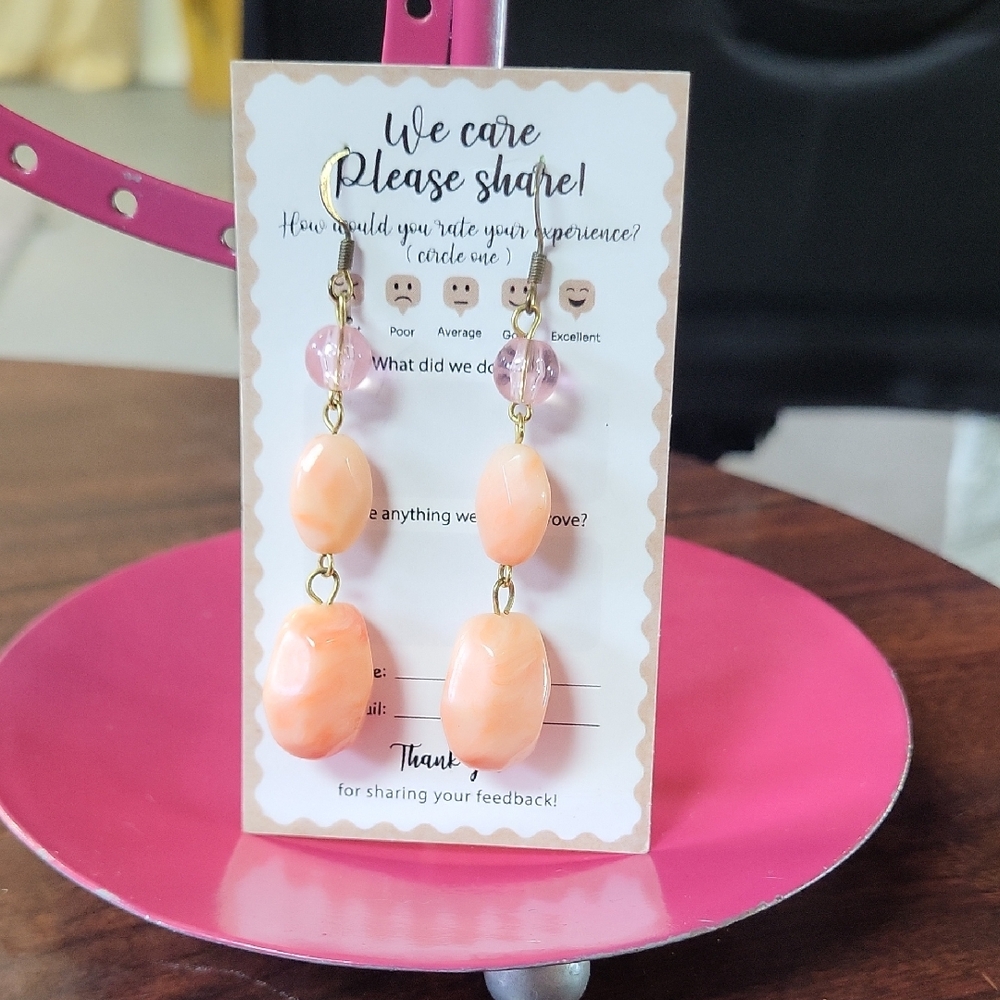 Chic Peach and Lavender Dangle Earrings